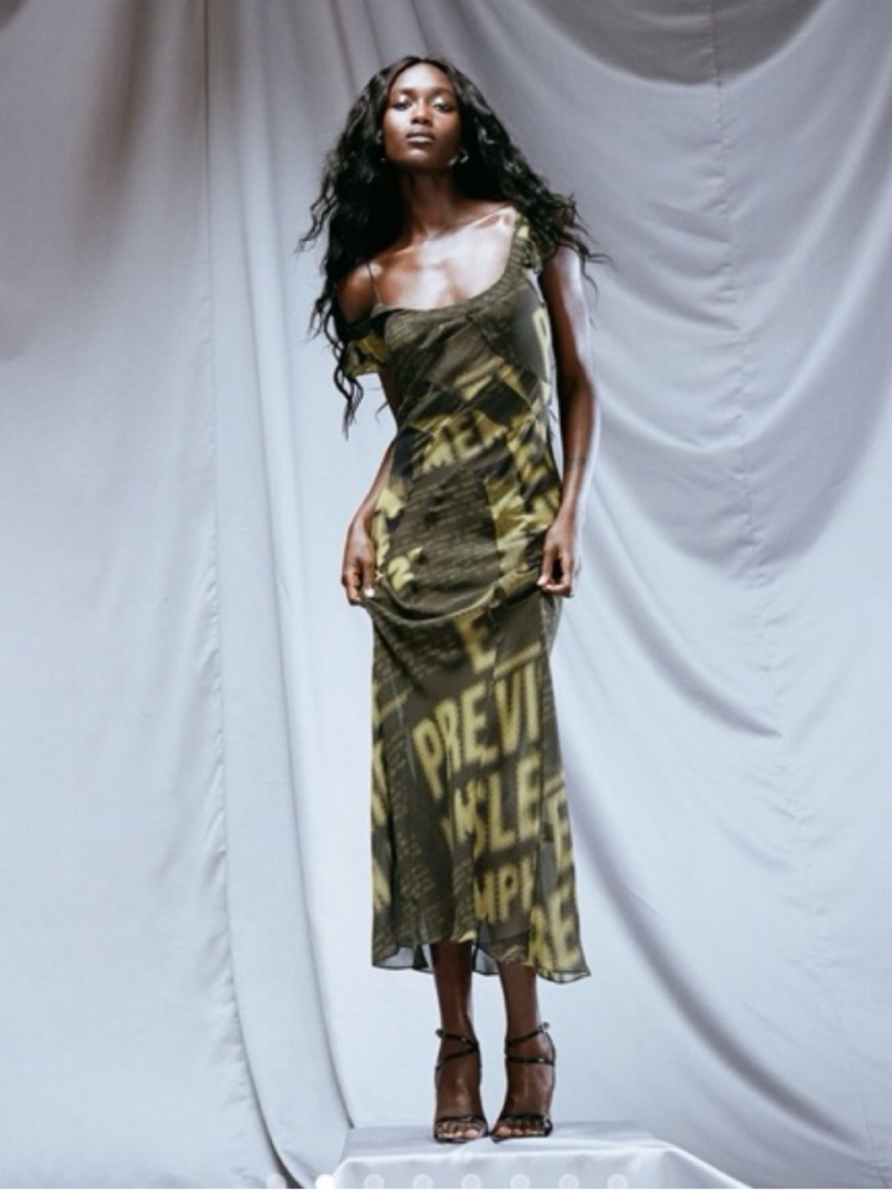 Realisation Par Elvis Yellow and Black Graphic Maxi Dress - Women